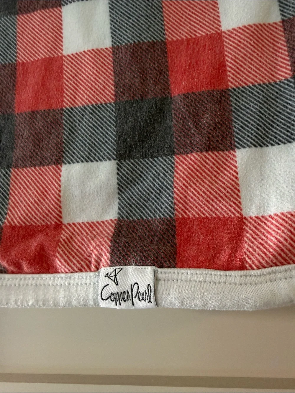 Copper Pearl Plaid Three-Layer Jumbo Quilt